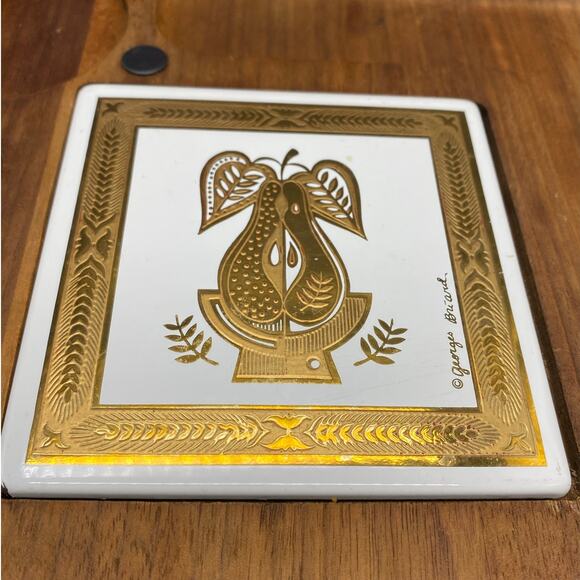 Vintage Georges Briard Teak Charcuterie Signed Briard Tile 60s Danish Modern - Picture 2 of 10